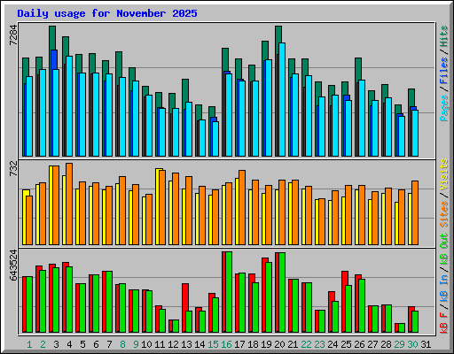 Daily usage for November 2025