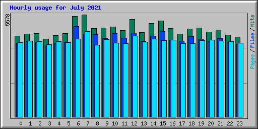 Hourly usage for July 2021