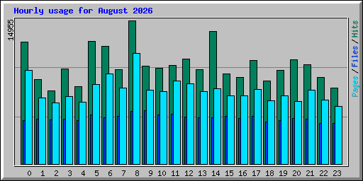 Hourly usage for August 2026